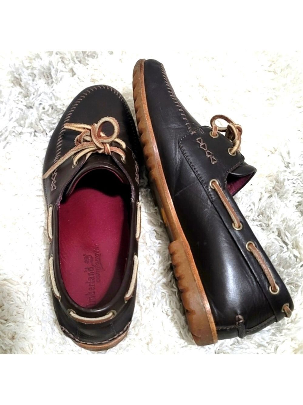 Vintage Timberland Women's Leather Boat  Loafers Shoes Size 8 W